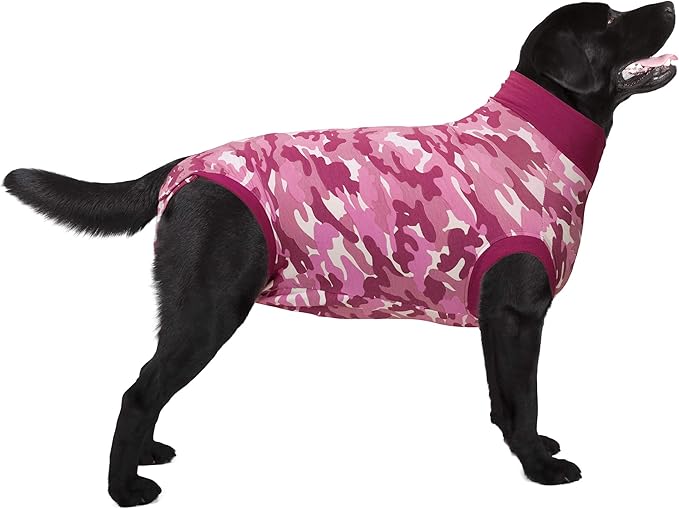 Suitical Recovery Suit for Dogs | Spay and Neutering Dog Surgery Recovery Suit for Male or Female | Soft Fabric for Skin Conditions | L | Neck to Tail 26.4”- 29.9” | Pink Camouflage