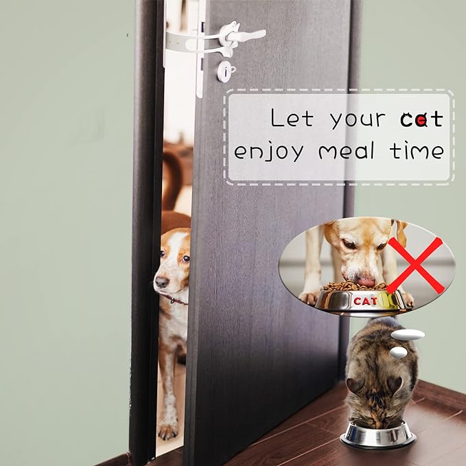 Cat Door Latch Holder,【8 Adjustable Sizes】 Stronger Flex Cat Door Stopper, Keep Door Open 1.5" to 8", Let's Cats in and Keeps Dogs Out of Litter & Food, No Tool Required & No Wall Damage