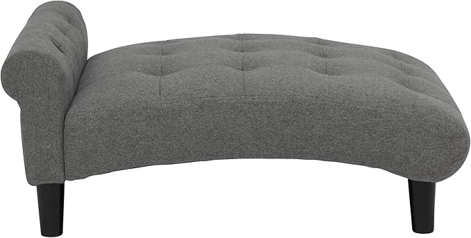 Paws & Purrs Modern 21" Wide Pet Chaise Lounge Bed for Small to Medium Dog or Cat, 28.8" L x 20.3" W x 13.3" Th, Gray