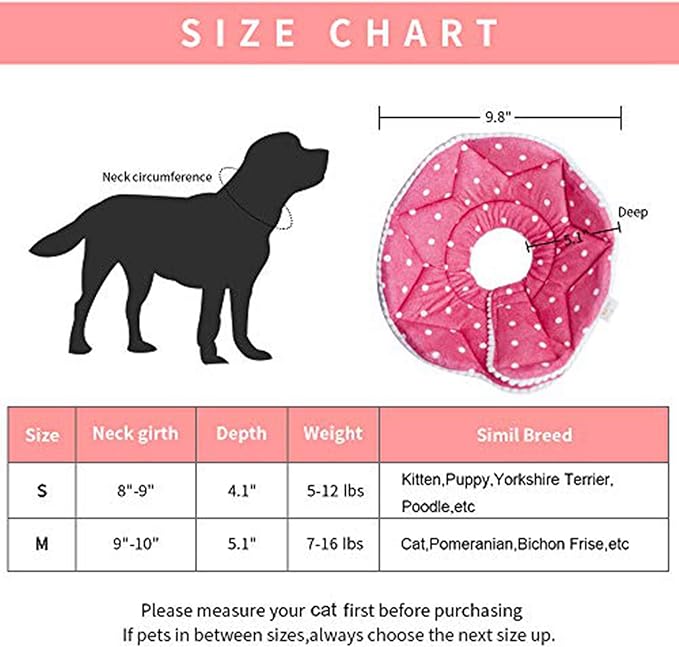 Adjustable Dog Cat Cone,Soft Recovery Cat Cone Collar,Dog Protective Collar for Cats,Puppy and Small Dogs,Pink