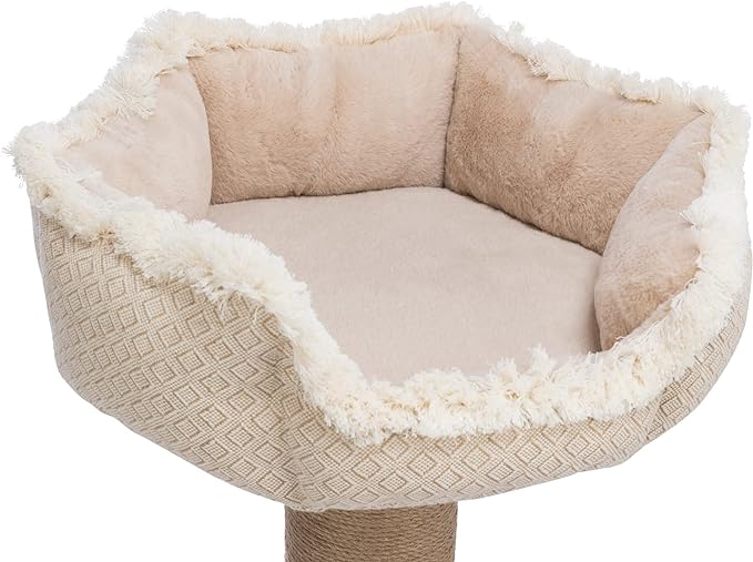 TRIXIE Boho Cat Tree with Scratching Post, Platform Bed