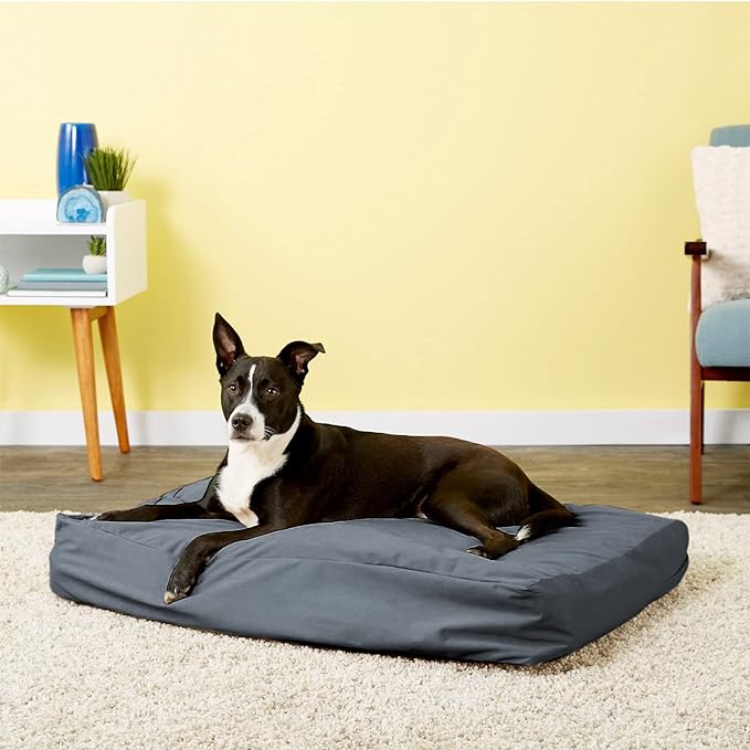 Dog Bed Covers 44L × 32W × 4H Inch Washable Grey Thickened Waterproof Oxford Fabric with Handles and Zipper Reusable Dog Bed Liner Cover for Medium to Large 85-95 Lbs Dog