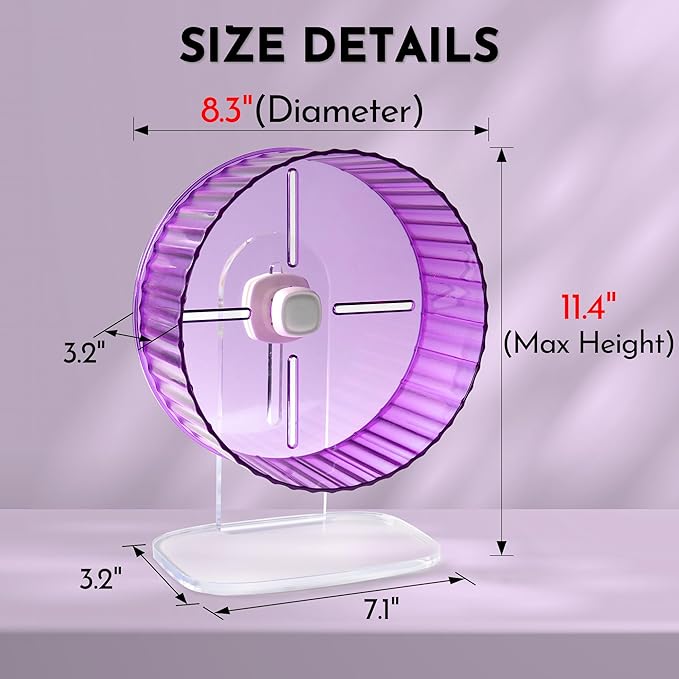 Hamster Wheel, 8.3inch Silent Hamster Wheel, Adjustable Height Turtle Wheel Turtle Tank Accessories, Dwarf Hamster Wheel, Hedgehog Wheel, Gerbil Wheel, Small Pet Exercise Wheels