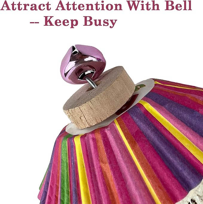 Conure Toys, Natural Bird Sola Ball Chewing Toys, Hanging Bird Parrot Foraging Shredder Toy with Bell for Parrots Parakeets Conures Cockatiels Budgie Cage Toy
