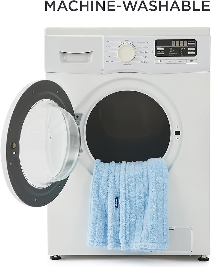 Bedsure Dog Blanket for Large Dogs Washable - Soft Fluffy Puppy Blanket for Bed with Premium 300GSM Coral Fleece, Cozy Calming Cat Blankets for Indoor Cats, Fuzzy Pet Blanket for Doggy, Blue, 50x60IN