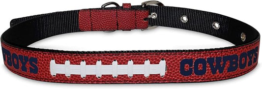 Pets First Tough Leather Pet Collar NFL Dallas Cowboys Premium Dog Collar, Limited Edition, Size Large. Best & Strongest Heavy-Duty Dog Collar!, Large (20-29"" Long & 1"" Wide) (DAL-3081-LG)