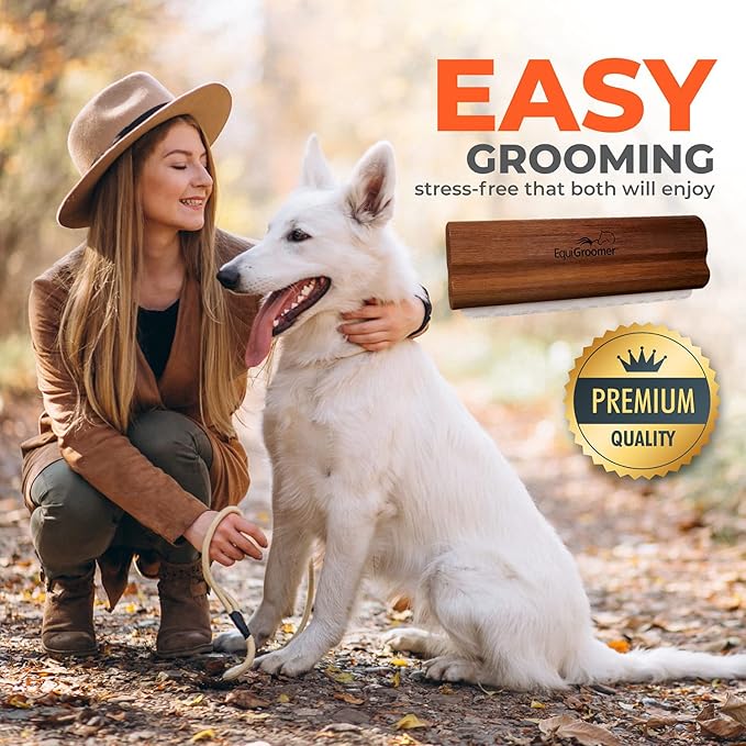 EasyGroomer Deshedding Brush for Dogs Cats| Natural Mahogany | Undercoat Tool for Large and Small Pets | Comb Removes Loose Dirt, Hair and Fur While | Perfect for Short and Long Hair Grooming Shedding