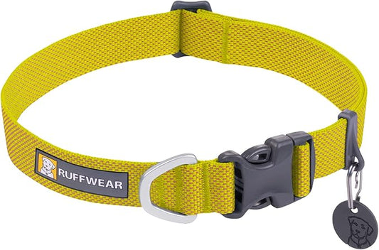 Ruffwear, Hi & Light Dog Collar, Minimal and Ultralight Collar for Everyday Walks and Runs, Lichen Green, 9"-11"