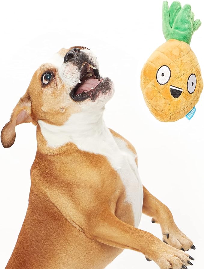 Barkbox 2 in 1 Interactive Plush Dog Toy - Rip and Reveal Dog Toy for Large Dogs - Stimulating Squeaky Pet Enrichment and Puppy Toys | Penny The Pineapple (Large)