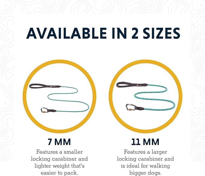 Ruffwear, Knot-a-Leash Dog Leash, Reflective Rope Lead with Carabiner, Aurora Teal, Small