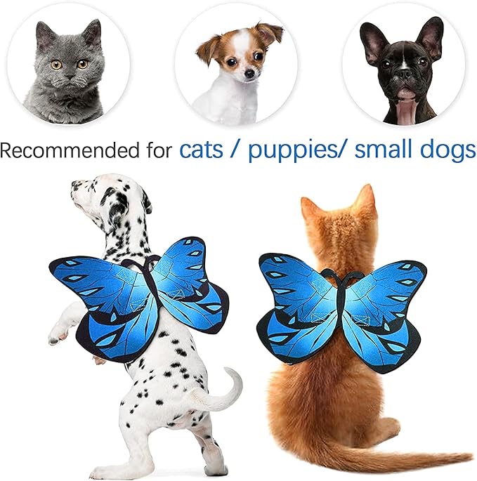 Pet Cat Bat Wings for Halloween Party Decoration, Puppy Collar Leads Cosplay Bat Costume,Cute Puppy Cat Dress Up Accessories