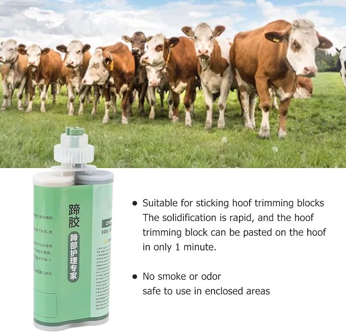 TOPINCN Cattle Hoof Trimming Glue, Health Supplies Hoof Care Cow Hoof Trimming Glue Horse Hoof Trimming Blocks Fixing Glue Cow Hoof Trimming Tool for Cattle Farm