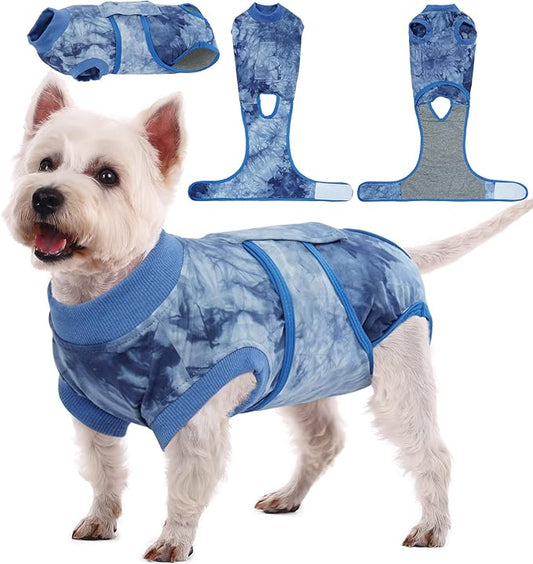 Kuoser Dog Surgery Recovery Suit, Professional Spay & Neuter Surgical Onesie for Dogs, Soft Breathable Abdominal Dog Bodysuit Dog Cone Alternative Anti Licking Wounds Dog Surgery Suits, S