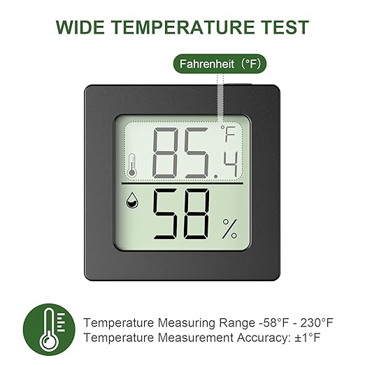 2 Pcs Digital Hygrometer Indoor Thermometer Humidity Meter Room Thermometer with Temperature and Humidity Monitor Mini Hygrometer Thermometer ℉/℃ for Greenhouse Cellar by QPEUIM