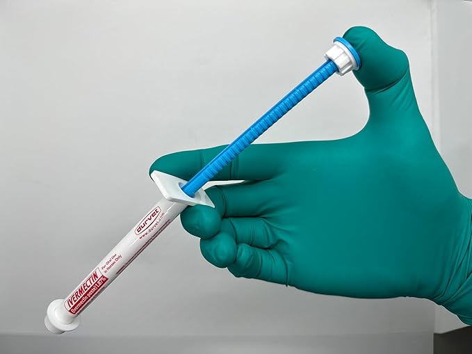 Ivermectin (ivermectin paste) wormer paste 6.08g 3 pack w/ 1 standard size nitrile glove pair