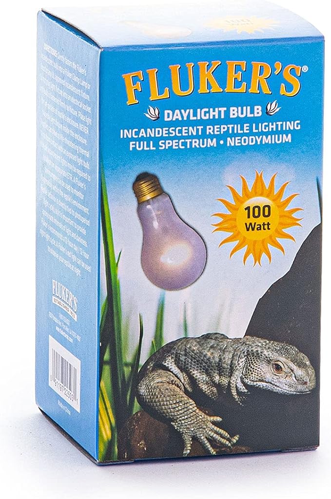 Fluker's Incandescent Reptile Lighting, Full Spectrum Daylight Bulb for Reptiles, Made with Neodymium, Provides Infrared Light, 100-Watt