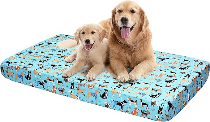 Dog Bed Cover - 52x28x5 Inch Dog Bed Replacement Cover Washable Reusable Dog Bed Liner - dog cotton bed Covers Pet Bed Mattress with Removable Washable Cover