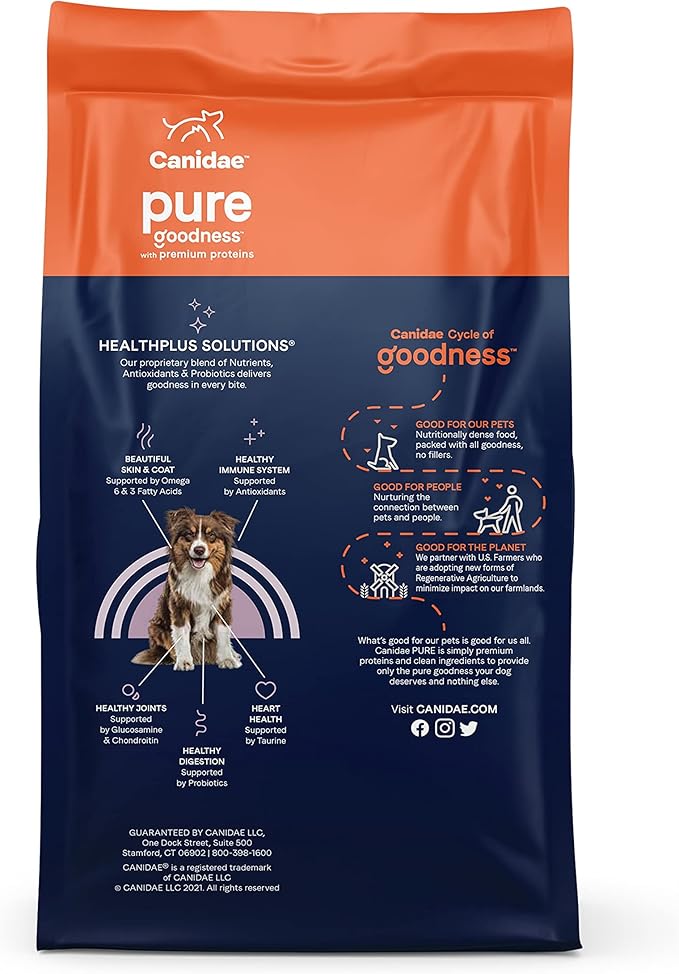 Canidae Pure Real Bison, Lentil & Carrot Recipe Adult Dry Dog 10 LB