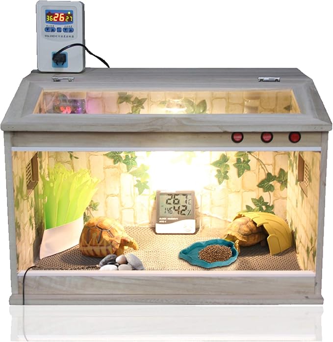 Reptile Food and Water Bowl Turtle Habitat Tortoise Feeder Large and Small Plastic Plates for A Set for Lizard Chameleon Iguana Snake Gecko 2 PCS