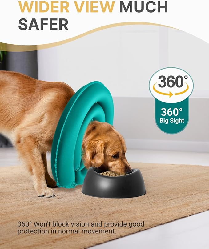 MIDOG Dog Cone Collar for Large Medium Dogs, Soft Inflatable Dog Cone Alternative After Surgery,Adjustable Protective Recovery Cone for Dogs and Cats-Alternative E Collar Does Not Block Vision-Blue,XL