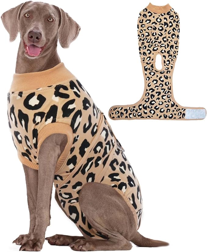 Kuoser Dog Surgery Suit, Surgical Onesie for Dogs Female Spay, Soft Dog Recovery Suit Male Neuter, Pet Abdominal Surgery Shirt Dog Body Suits After Surgery Wear, Anti Licking Dog Cone Alternative, XL