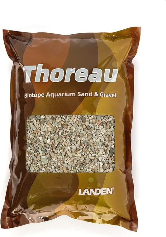 LANDEN Thoreau Aquarium Sand for Aquarium Landscape 2L(7lbs), Fish Tank Gravel, Pea Gravel for Landscaping, Coarse Sand for Plants, Aquarium Granite Sand, Fish Tank Decorative Sand, 2-3mm