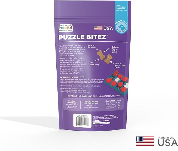 Outward Hound Nina Ottosson Puzzle Bitez Training Treats for Dogs Peanut Butter Flavor Soft Small Dog Treats Dog Training Treats