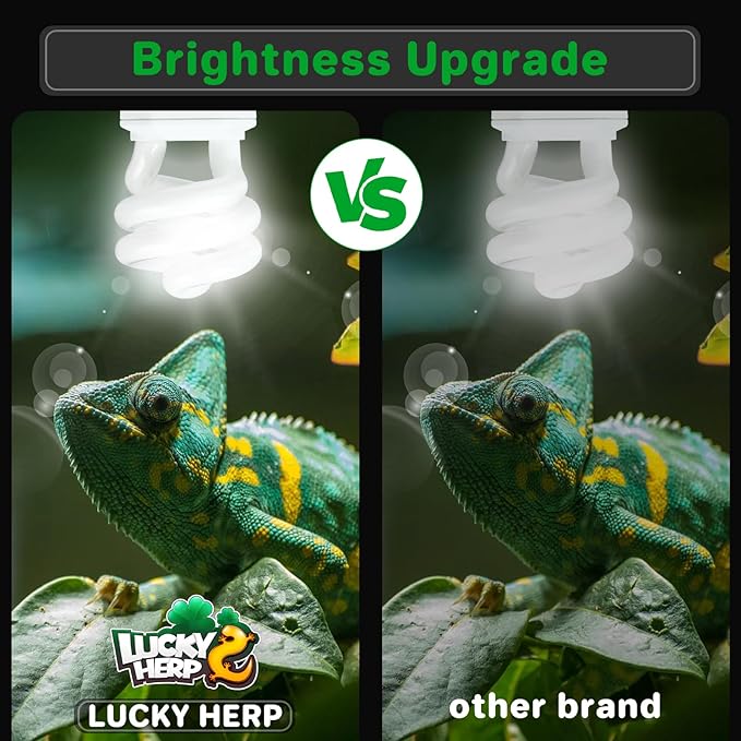 LUCKY HERP UVA UVB Reptile Light 5.0, Tropical UVB 100 Compact Fluorescent Lamp 15W