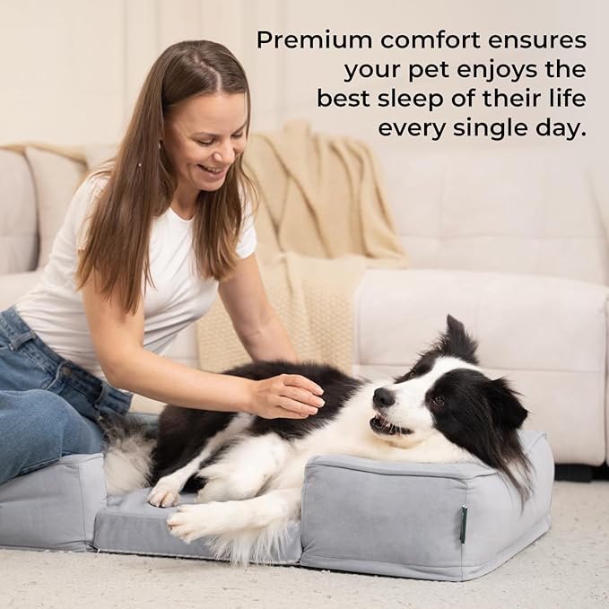 BALANCE Cooling Dog Sofa Bed, 3 in 1 Dog Beds with Removable Washable Cover, Reversible Cushion Dog Couch Summer Comfort Pet Sofa Bed