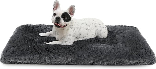 Dog Crate Pad Ultra Soft Dog Bed Mat Washable Pet Kennel Bed with Non-Slip Bottom Fluffy Plush Sleeping Mat for Large Medium Small Dogs, 29 x 18 Inch