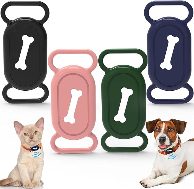 4 Pack Silicone Dog Collar Holder Compatible with Samsung Galaxy Smart Tag 2, Waterproof Case for SmartTag 2,Fits for 0.8-1In Cat Dog Pet Collars,Dog GPS Tracker Protective Cover Accessories