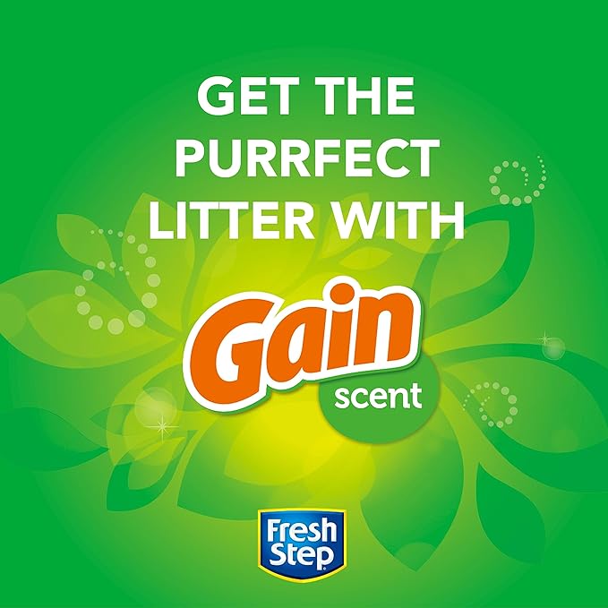 Fresh Step Clumping Cat Litter with Febreze Gain Scent, Activated Charcoal for Odor Control, 14 Pounds