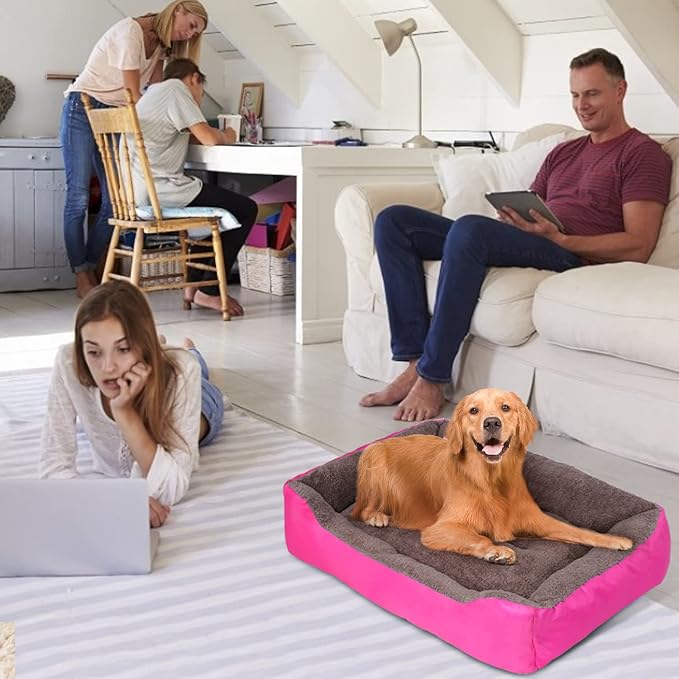 PUPPBUDD Dog Beds for Medium Dogs, Washable Dog Bed Comfortable and Breathable Pet Bed Rectangle Warming Dog Bed for Medium Dogs