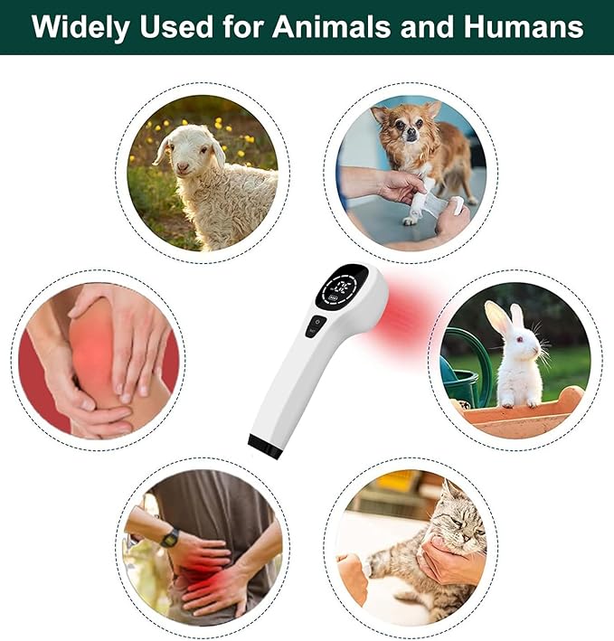 Handheld Red Light Therapy for Dogs,Cold Laser Therapy Device for Dogs and Pets, Portable Low-Level-Laser Therapy Vet Device for Pain Relief,Itching Skin & Wound Care in Dogs, Cats, Horses (White1.0)