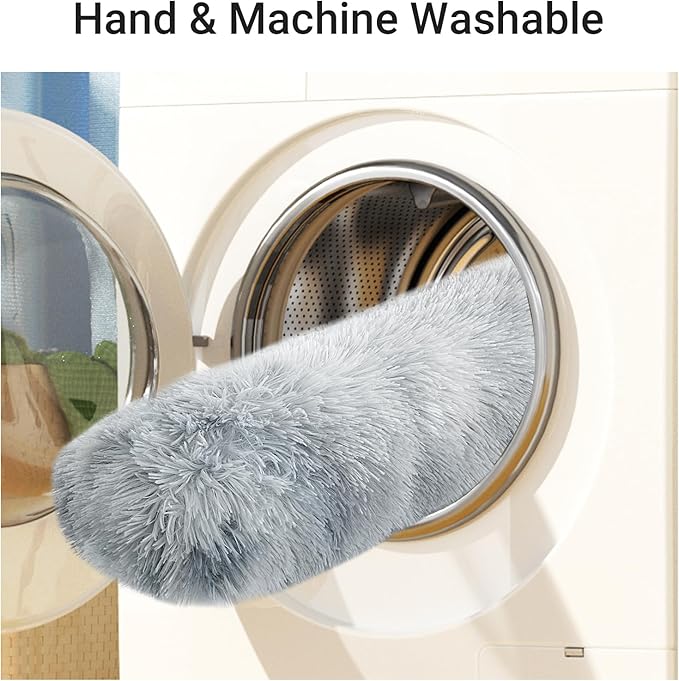 HOMBYS Extra Large Dog Pillow 35x6 Inches with Moldable Function for Latge & Medium Dogs, Soft Faux Fur Dog Neck Pillow for Anxiety Relief, Oversized Pet Calming Pillow for Dogs, Cats-Washable