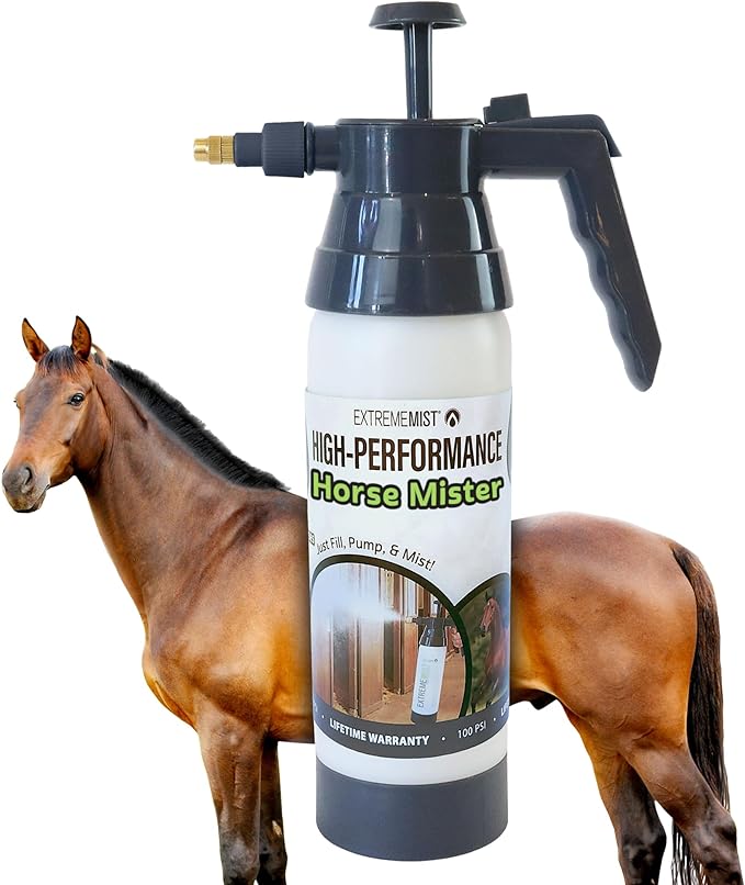 ExtremeMIST High-Performance Equine Mister - Handheld Pump Sprayer - Portable Stable Sprayer Bottle for Horse Care - Continuous High Pressure Ultra-Fine Mist for Horse Grooming & Fly Sprays - (32 Oz)