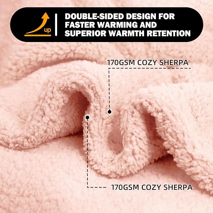 furrybaby Dog Blanket Soft Dog Blankets for Large Dogs Puppy Essentials Washable Fluffy Sherpa Fleece Cat Blanket 41x65 Inches for Bed Furniture Couch Sofa (Double-Layer X Large, Pink)