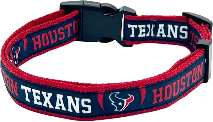 NFL PET Collar Houston Texans Dog Collar, X-Large Football Team Collar for Dogs & Cats. A Shiny & Colorful Cat Collar & Dog Collar Licensed by The NFL