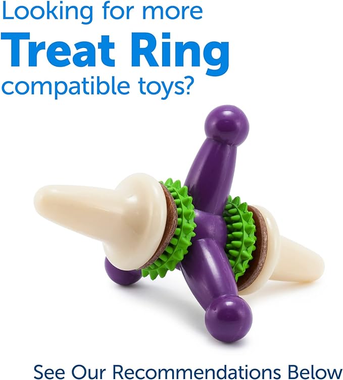 PetSafe Natural Rawhide Treat Ring Refills for Busy Buddy Dog Toys, Size B fits Small/Medium and Medium Toys, 16 Rings