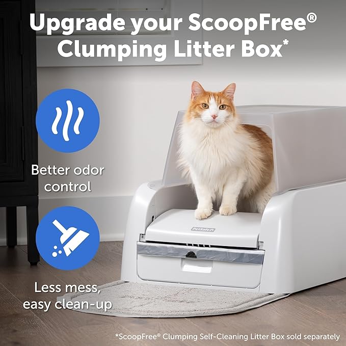 ScoopFree® Clumping Self-Cleaning Litter Box Hood and Accessory Bundle – includes Litter Box Hood for Added Privacy, Waste Bin Liners for Easy Cleanup and Litter Mat for Less Tracking and Mess