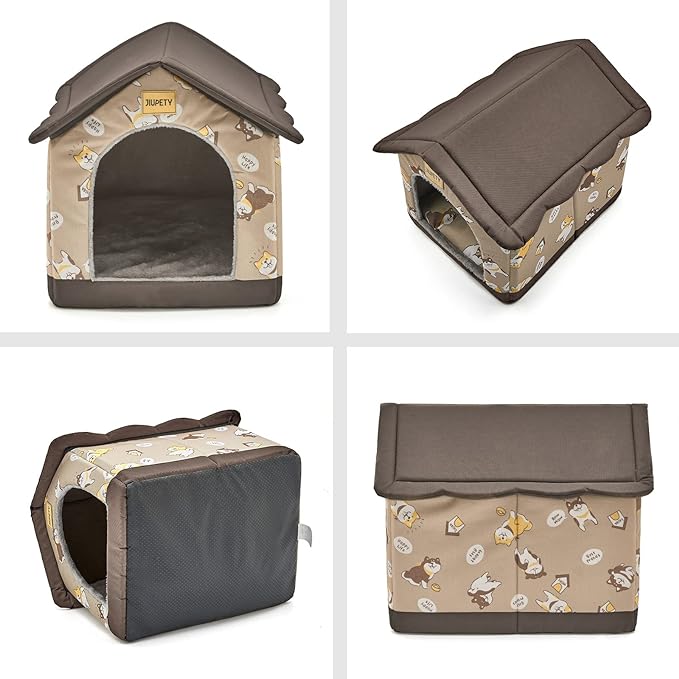 Jiupety Dog House Indoor, 2XL Size Indoor Dog House for Large Dog, Warm Cave Sleeping Nest Bed for Cats and Dogs, Brown