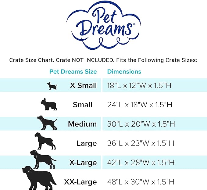 Pet Dreams Dog Crate Pad is The Original Dog Crate Bed, Kennel Mat, Washable, Crate Pads for Dog Cages, Kennel Bed, Non Toxic, Reversible, Perfect Cat Bed for Indoor Cats (Grey, Medium 30 Inch)