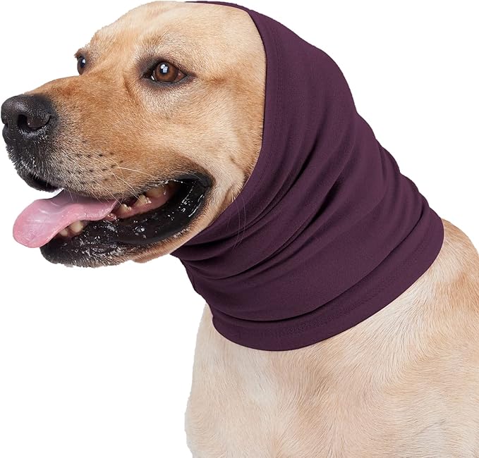 Hood No Flap Ear Wrap, No Flap Dog Ear wrap Quiet Ears Wrap Hematoma Dog Headband for Ears Pail Lilac+Aqua Blue L