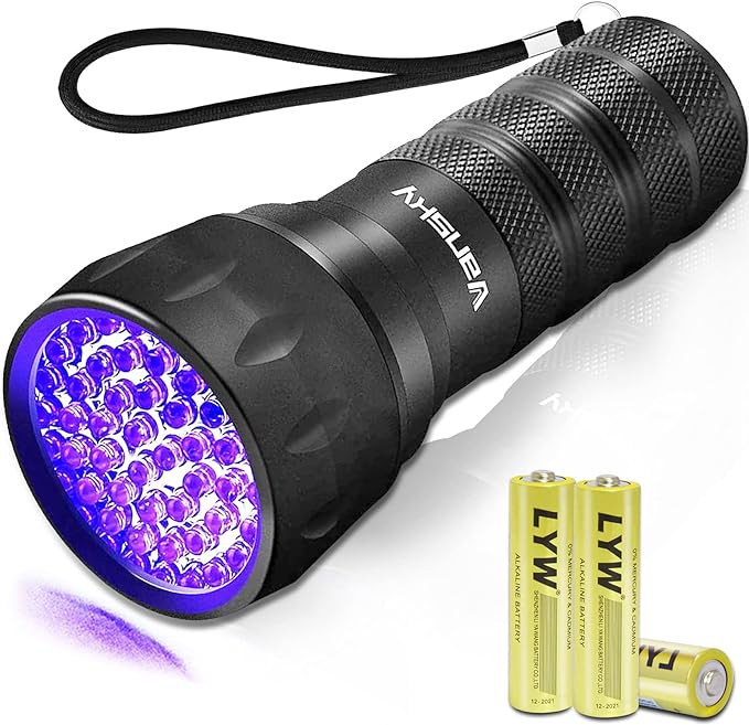 Black Light UV Light Flashlight, 21 LED 395nm Ultraviolet Blacklight Flashlight Mini Pet Urine Detector for Dog/Cat, Dry Stains, Resin Curing, Matching with Pet Odor Eliminator(Batteries are Included)