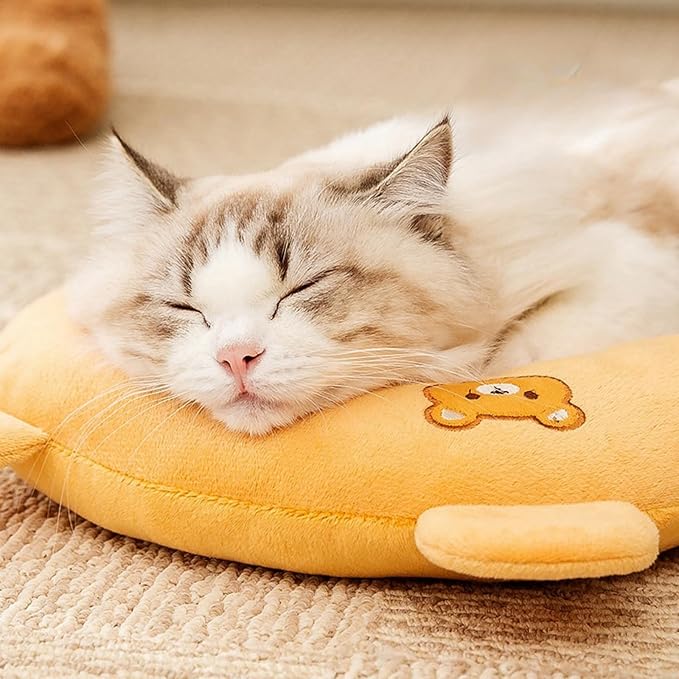 3 Pcs Cat Pillows for Indoor Cats and Small Dogs, Dog Pillows, U-Shaped Pillow for Pet, Half Donut Cutated Cat Calming Pillow, for Joint Relief, Deep Sleep