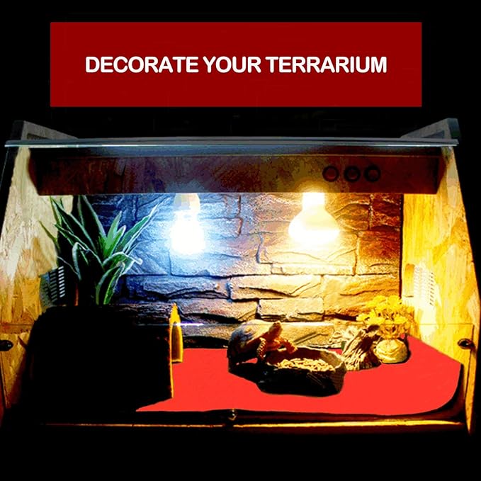 HERCOCCI 2 Pack Reptile Carpet, 39’’ x 20’’ Terrarium Bedding Substrate Liner Reptile Cage Mat Tank Accessories for Bearded Dragon Lizard Tortoise Leopard Gecko Snake (Red)