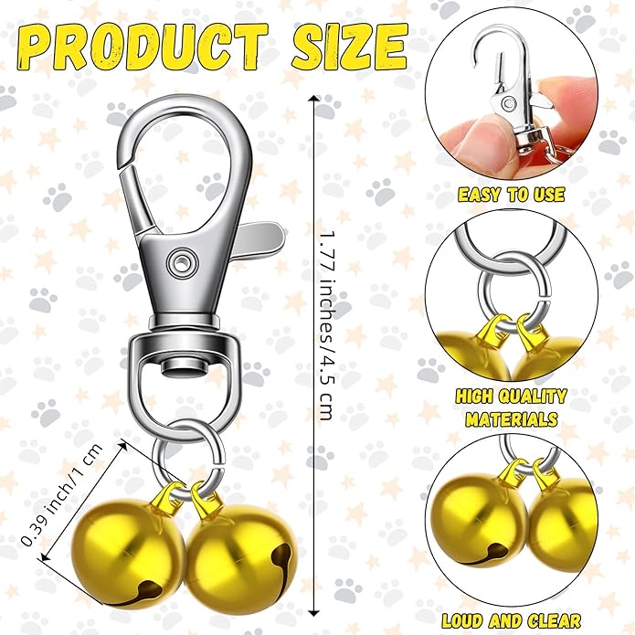 28 Sets Pet Bells for Dog Cat Collar, Loud Charm Pet Pendant Accessories Pet Tracker with Stainless Steel Keychain, Save Birds, for Cats, Dogs and Deaf or Elderly Pets