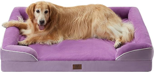 WNPETHOME Orthopedic Dog Beds for Large Size Dogs, Big Waterproof Dog Couch Bed with Washable Removable Cover, Medium Pet Bed Sofa with Sides