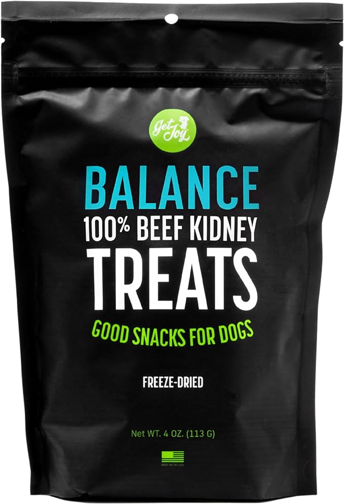 Freeze Dried Superfood 100% Beef Kidney Dog Treats, 4 Ounce Bag, Single Ingredient Organ Meat, High Protein, Immune Health, Muscle Repair, Grain Free, Gluten Free, Made in USA