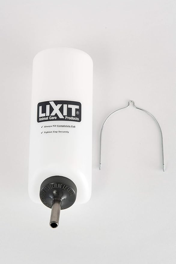 Lixit Wide Mouth BPA-Free Cage Water Bottles for Rabbits, Ferrets, Guinea Pigs, Rats, Chinchillas, Hamsters, Mice, Hedgehogs, Gerbils and Other Small Animals. (Translucent, 32 Ounce)